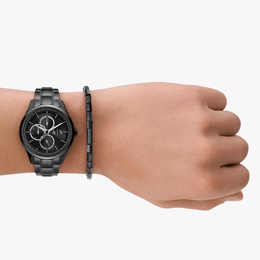 ARMS OF TIME: ARMANI EXCHANGE AX7154SET - BLACK STAINLESS STEEL MENS WATCH-i-Watch-4