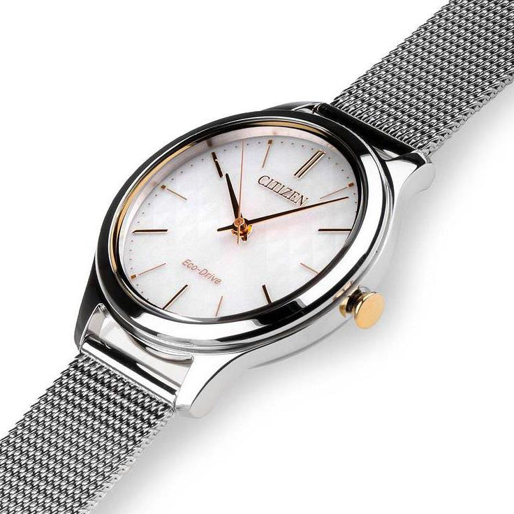 CITIZEN Eco-Drive EM0504-81A RADIANT STYLE - ELEGANT WOMEN'S TIMEPIECE with Silver Mesh Band-i-Watch-2