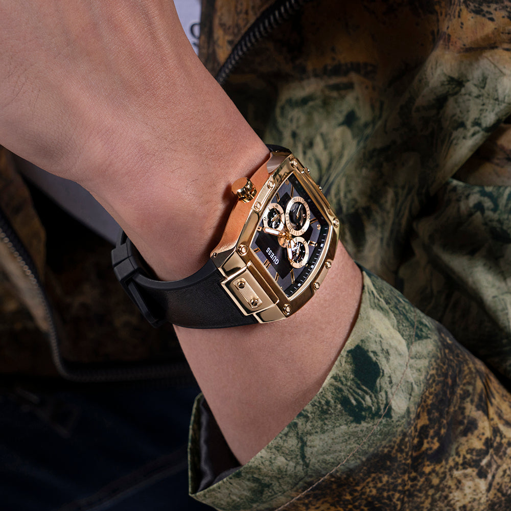 GUESS GW0202G1 Bold Style Men's Watch - Gold & Black-i-Watch-4