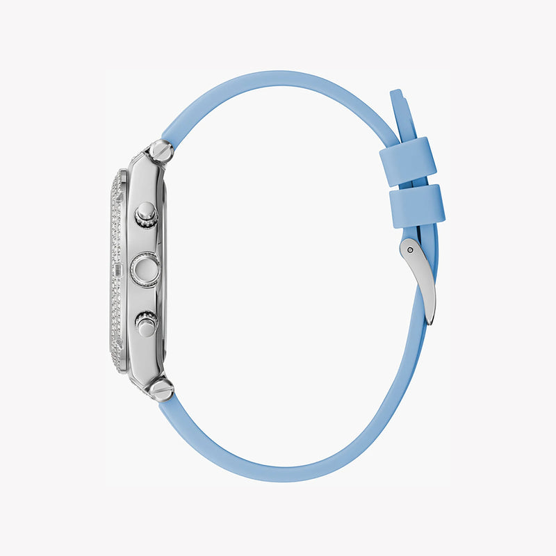 Guess Women's Light Blue Silicone, Silver Stainless Steel | Gw0407l1 by i-watch