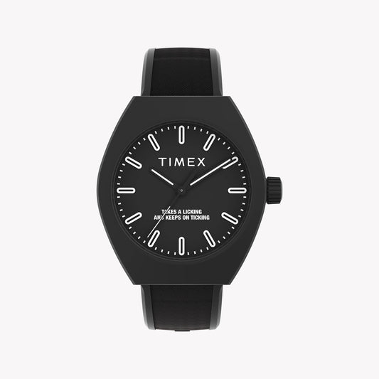 Timex Unisexe 40 mm Eco Ceramic Boîtier Noir avec Bracelet Noir Bio-TPU et Accents Blancs TW2W42100 Montre Unisexe