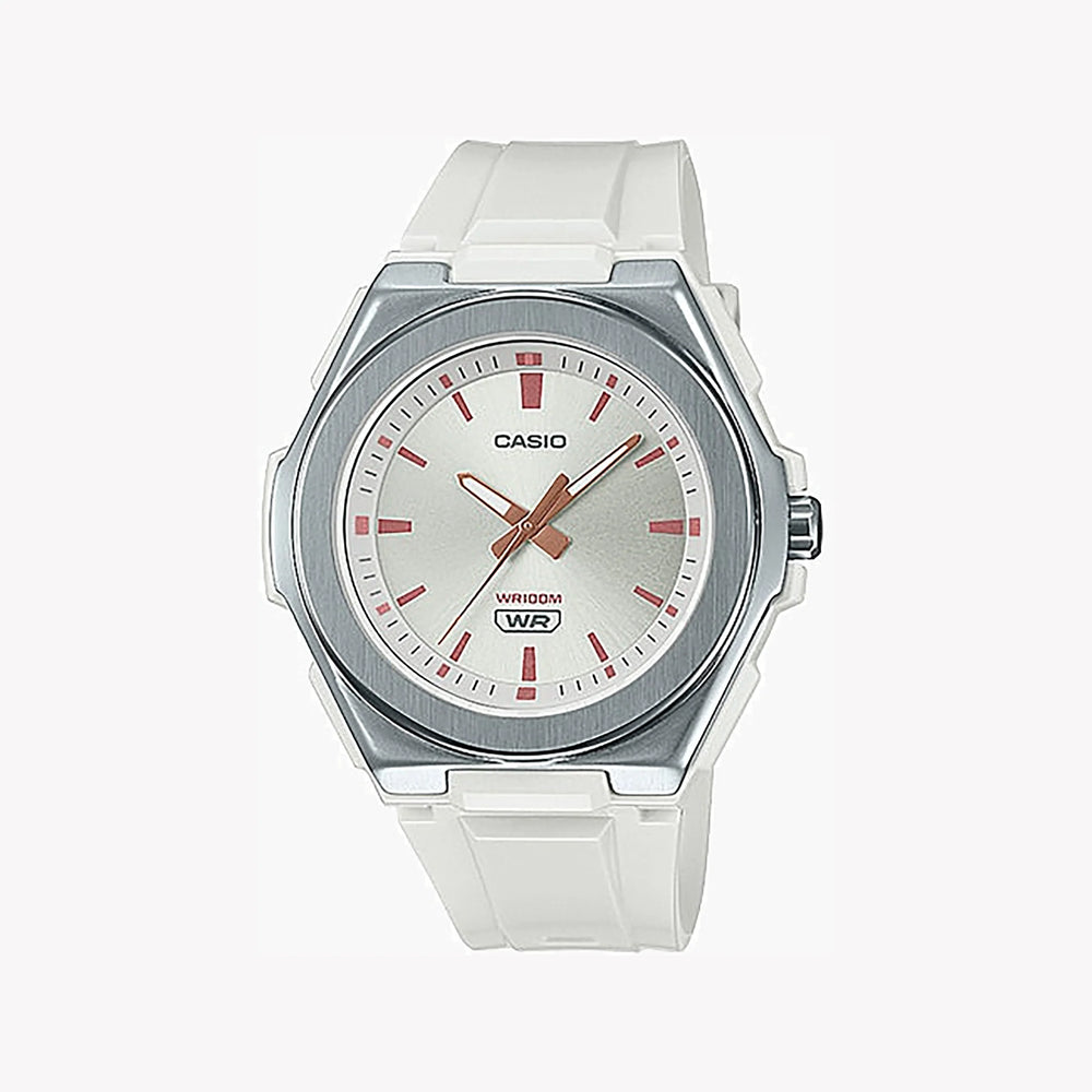 Casio Lwa-300h-7evdf - Chic Adventure Series Women's Watch With Silver Resin Case And Sleek White Band by i-watch