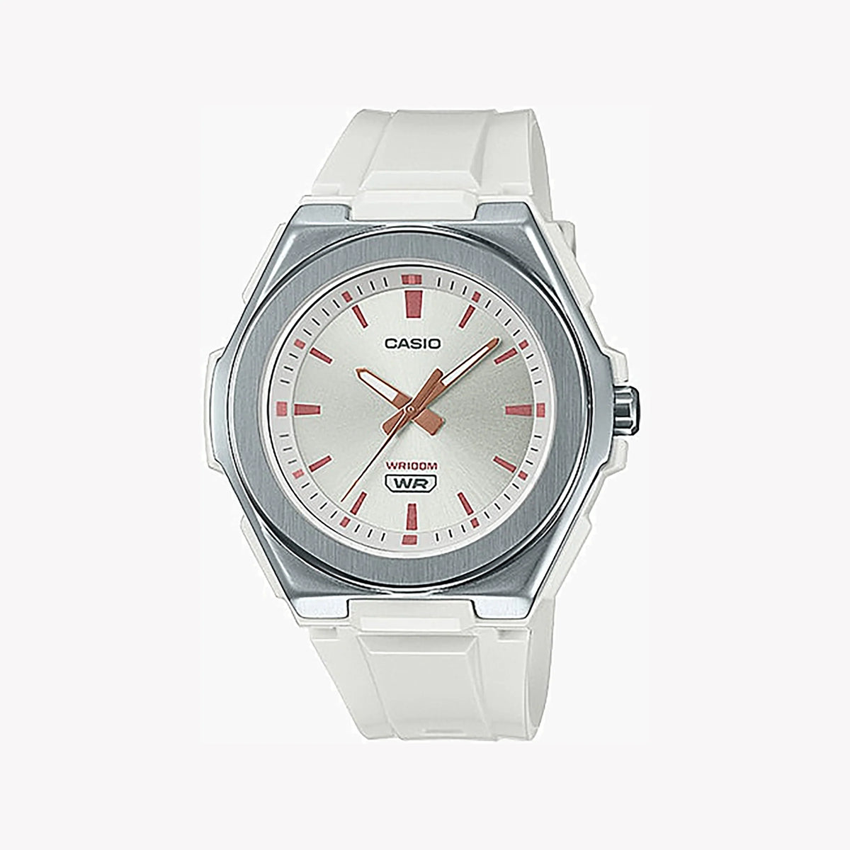 Casio Lwa-300h-7evdf - Chic Adventure Series Women's Watch With Silver Resin Case And Sleek White Band by i-watch