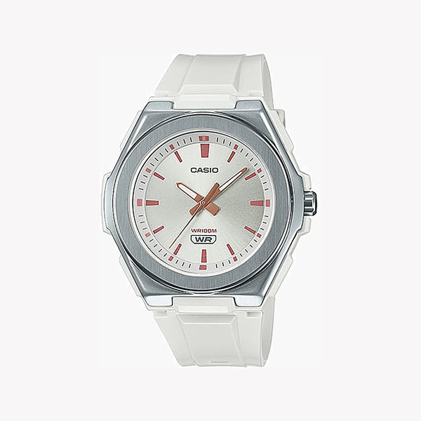Casio Lwa-300h-7evdf - Chic Adventure Series Women's Watch With Silver Resin Case And Sleek White Band by i-watch
