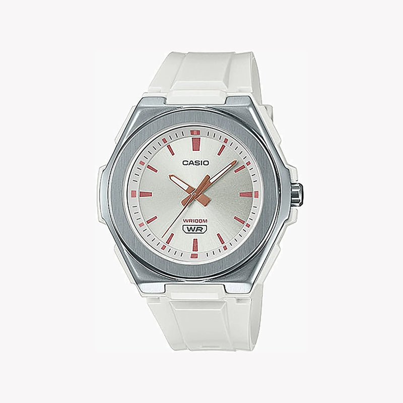 Casio Lwa-300h-7evdf - Chic Adventure Series Women's Watch With Silver Resin Case And Sleek White Band by i-watch