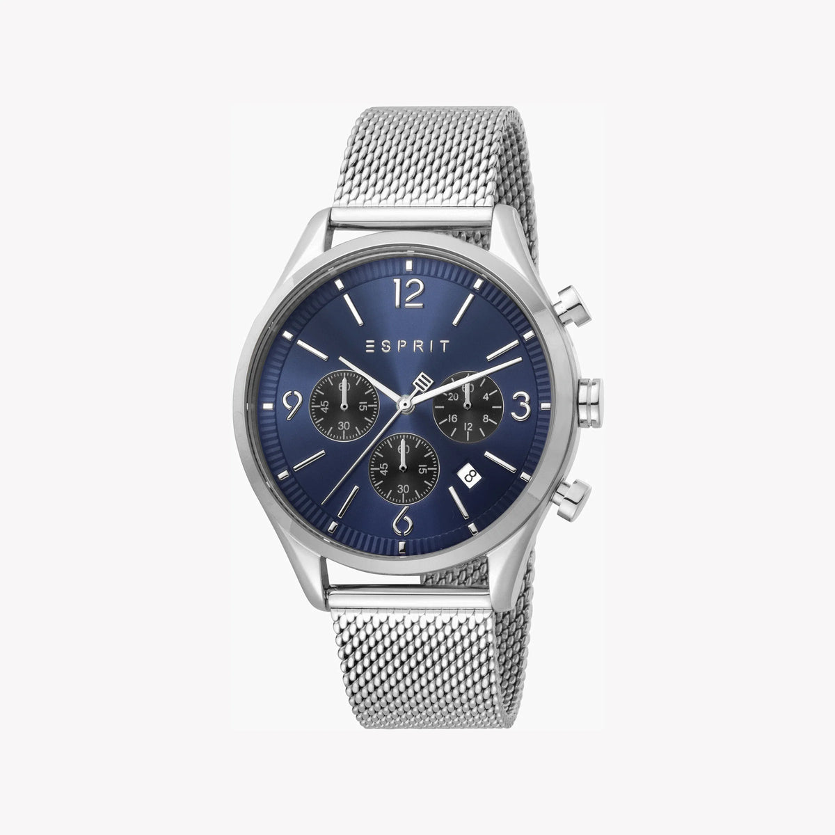 ESPRIT MEN'S SILVER STAINLESS STEEL WATCH - TIMELESS BLUE DIAL ELEGANCE