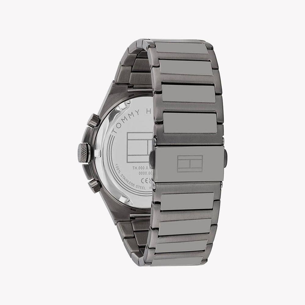 Tommy Hilfiger Men's Grey Stainless Steel, Blue Dial | 1687494 by i-watch