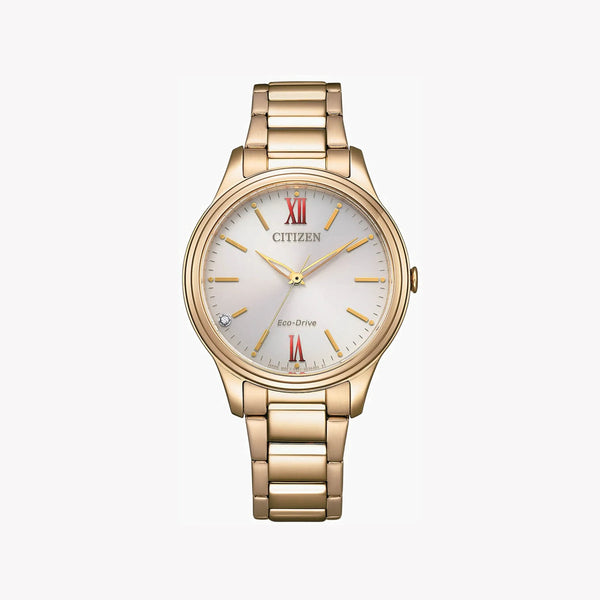 Citizen Em0418-81x Radiant Elegance - Modern Gold Women's Timepiece With White Dial & Stainless Steel Band by i-watch