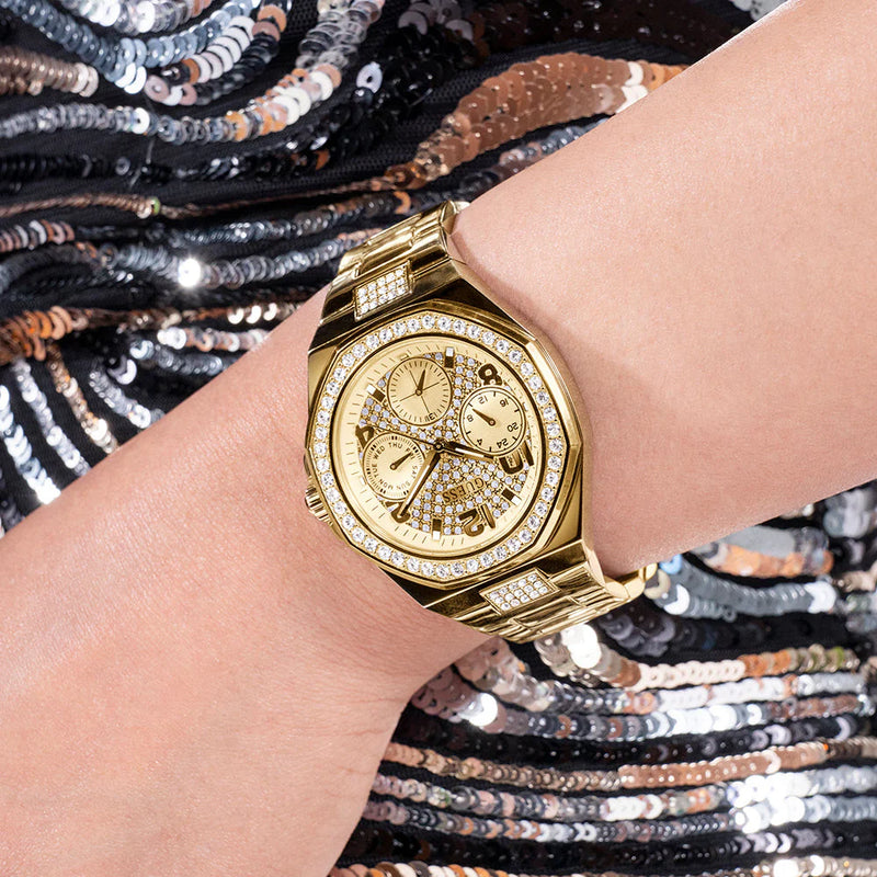 Guess Women's Gold Stainless Steel Watch, Champagne Dial | Gw0777l2 by i-watch