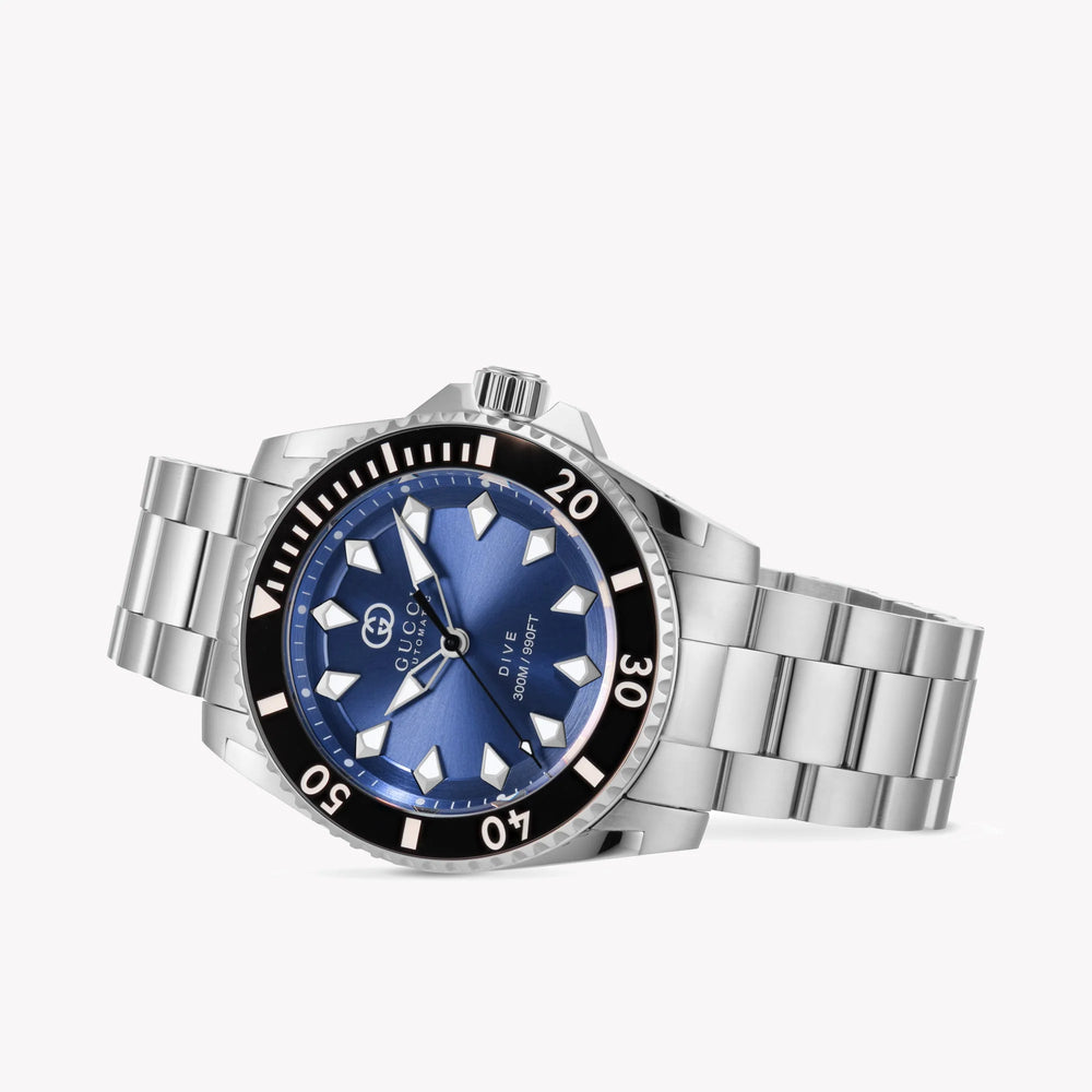 Gucci Men's Silver Watch, Blue Dial | Ya136362 by i-watch