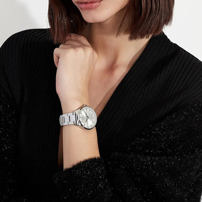 ARMANI EXCHANGE AX5256 - MODERN ELEGANCE WOMEN'S TIMEPIECE WITH SLEEK SILVER STAINLESS STEEL-i-Watch-5