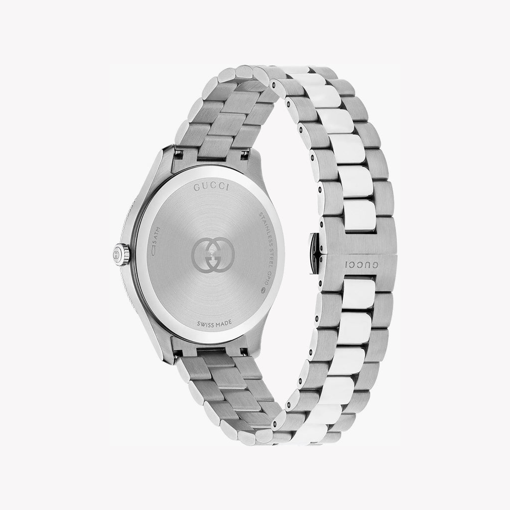 GUCCI Mod. YA1264234 - Elegant Gold Dial & Silver Band Watch-i-Watch-3