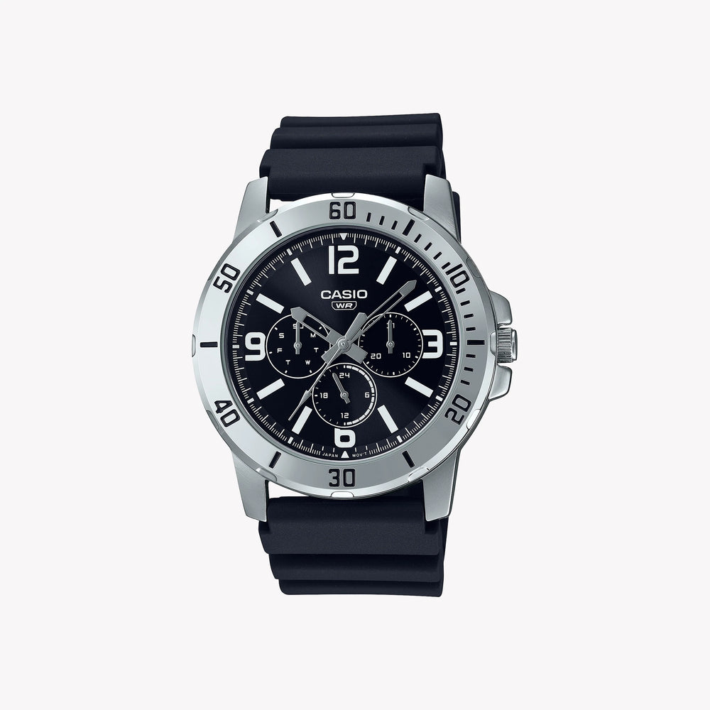 Casio Men's Stainless Steel Black Watch, Resin Band | Mtp-Vd300-1b by i-watch