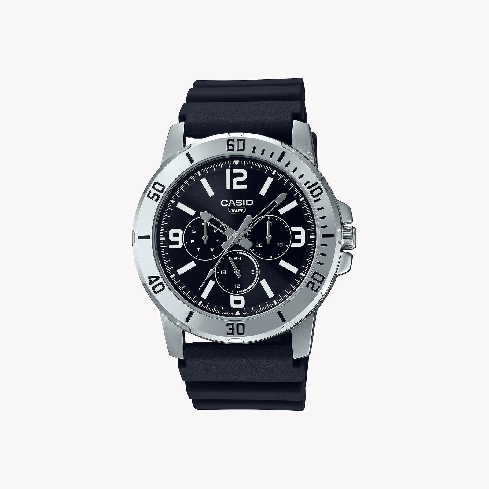 Casio Men's Stainless Steel Black Watch, Resin Band | Mtp-Vd300-1b by i-watch
