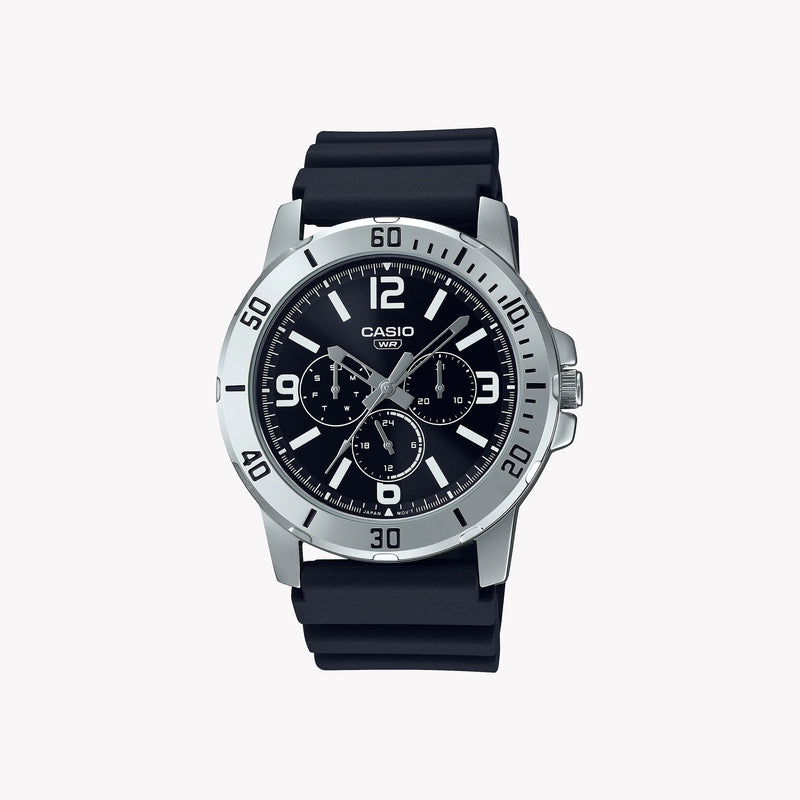 Casio Men's Stainless Steel Black Watch, Resin Band | Mtp-Vd300-1b by i-watch