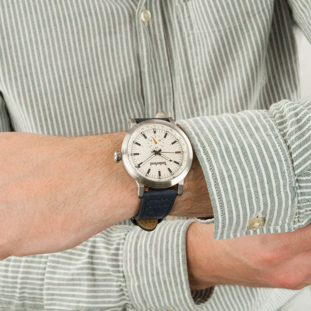 TIMBERLAND TDWGF2231005 - STURDY STYLE & FUNCTIONALITY MEN'S WATCH WITH BLUE LEATHER BAND & WHITE DIAL-i-Watch-4