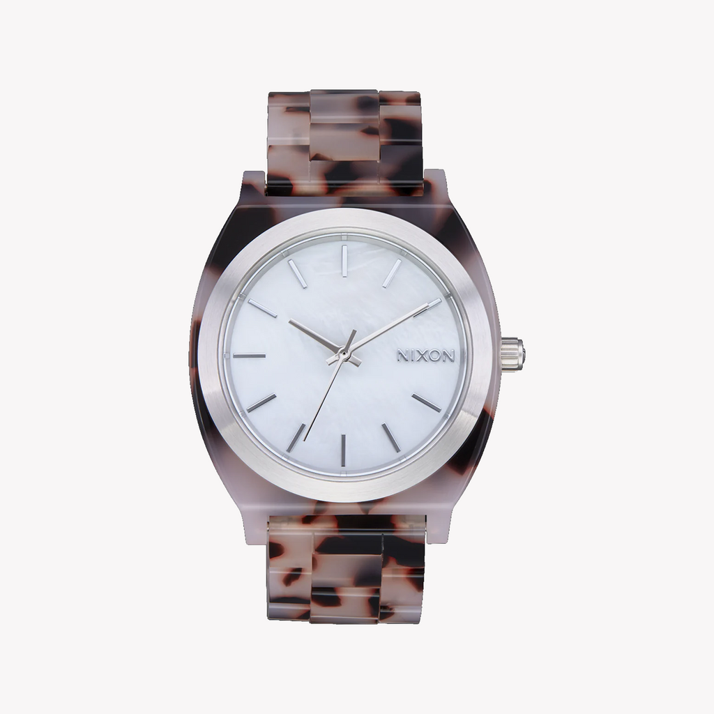 NIXON A327-5103 BOLD DUAL TONE - ADVENTUROUS SPIRIT UNISEX WATCH with animal print band and striking white dial