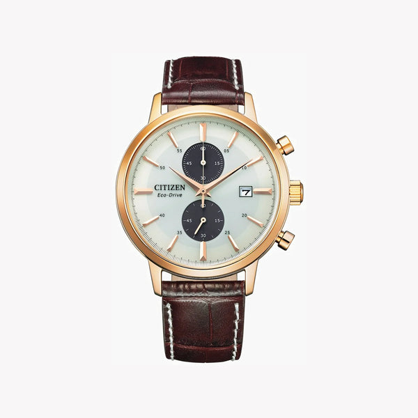 Citizen Men's Gold Stainless Steel, Brown Leather | Ca7063-12a by i-watch