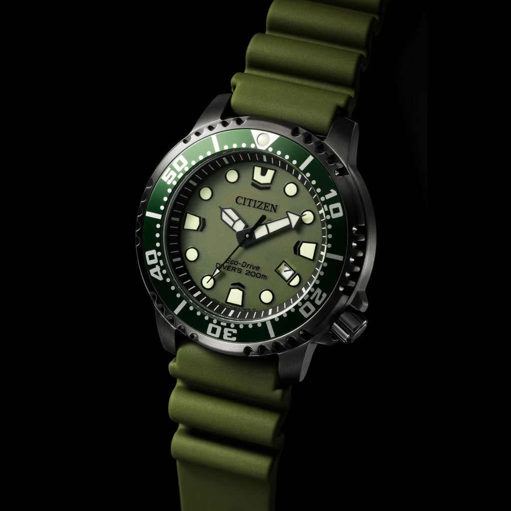 CITIZEN BN0157-11X BOLD PERFORMANCE - VIBRANT GREEN MEN'S DIVER WATCH WITH 20 ATM WATER RESISTANCE-i-Watch-4