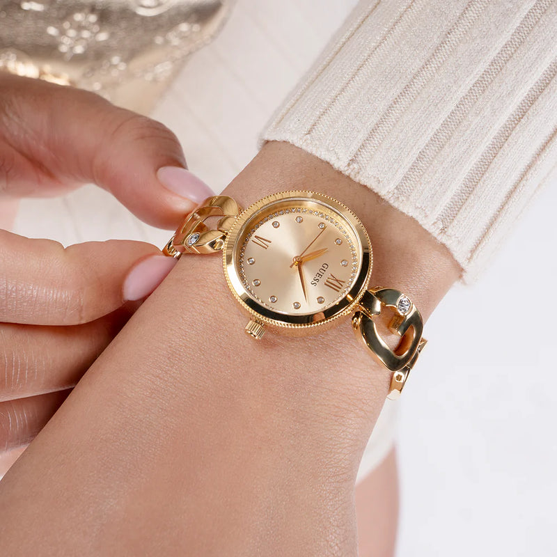 Guess Women's Gold Stainless Steel Watch, Champagne Dial | Gw0759l2 by i-watch