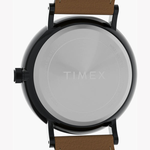 Timex Men's Black Case Watch, Tan Vegan Leather Strap | Tw2v91400 by i-watch