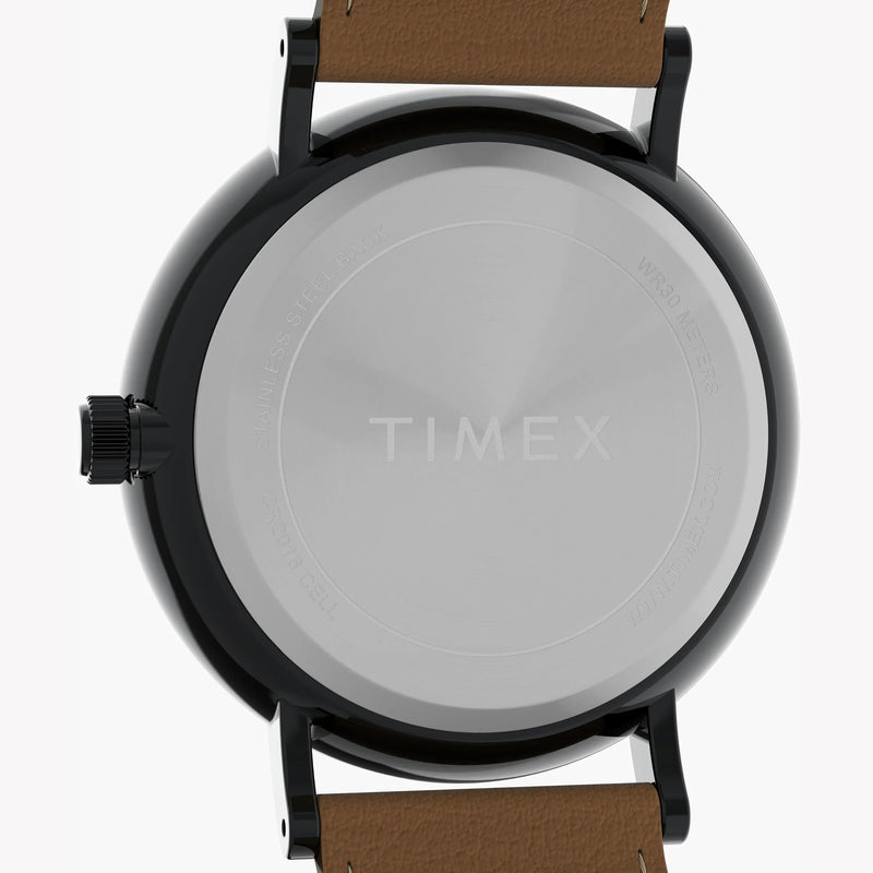 Timex Men's Black Case Watch, Tan Vegan Leather Strap | Tw2v91400 by i-watch