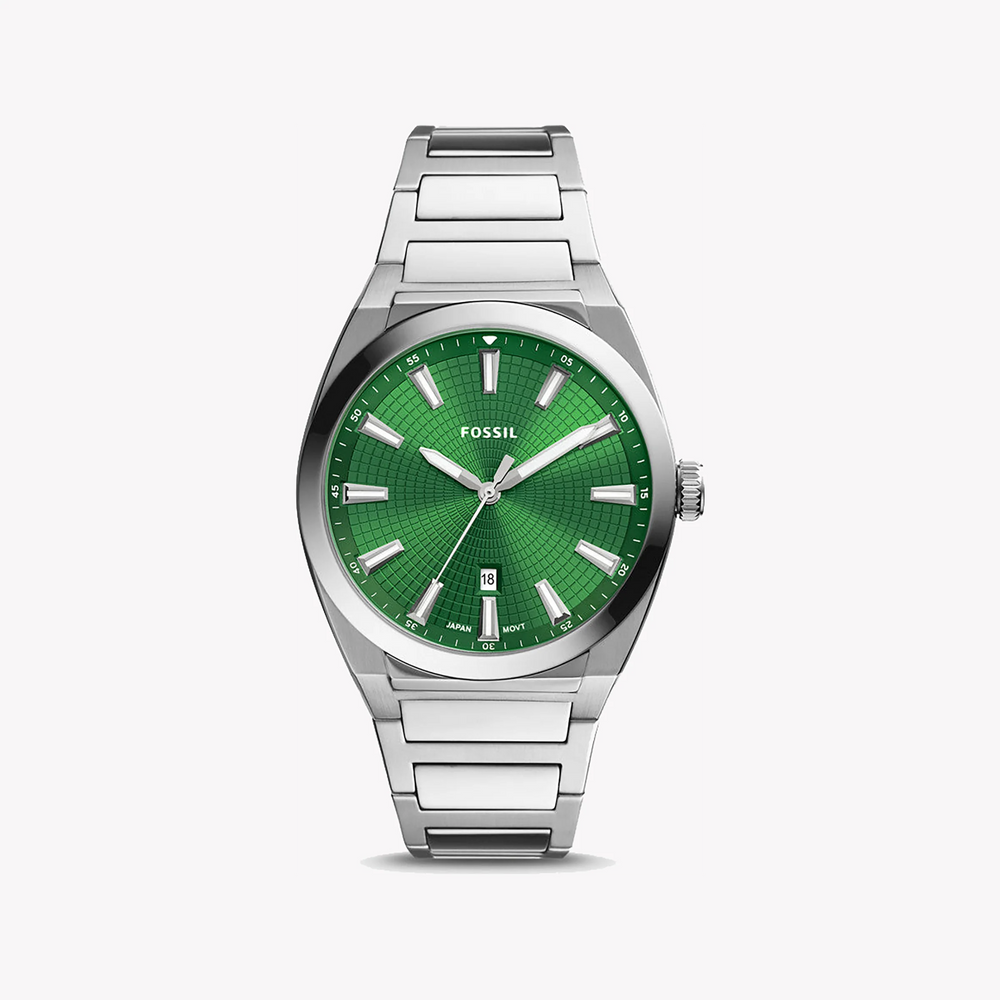 Fossil Men's Silver Stainless Steel, Green Dial | Fs5983 by i-watch