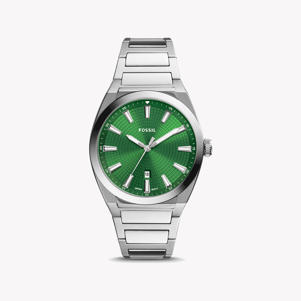 FOSSIL FS5983 TIMELESS ELEGANCE - SOPHISTICATED MEN'S WATCH WITH GREEN DIAL & STAINLESS STEEL BAND