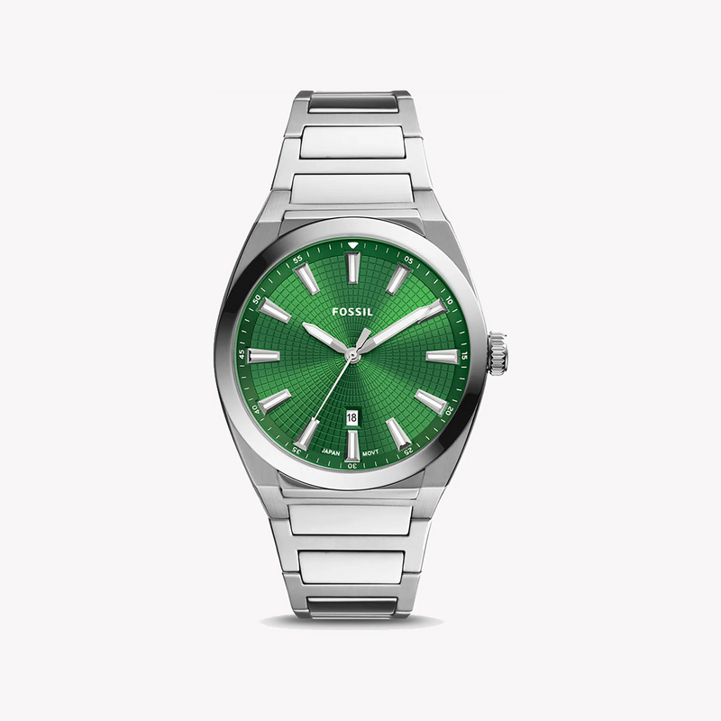Fossil Men's Silver Stainless Steel, Green Dial | Fs5983 by i-watch