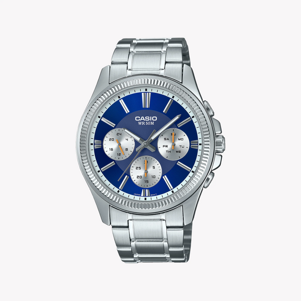 CASIO MTP-1375D-2A1V BOLD ADVENTURER MEN'S STAINLESS STEEL WATCH WITH BLUE DIAL-i-Watch-2