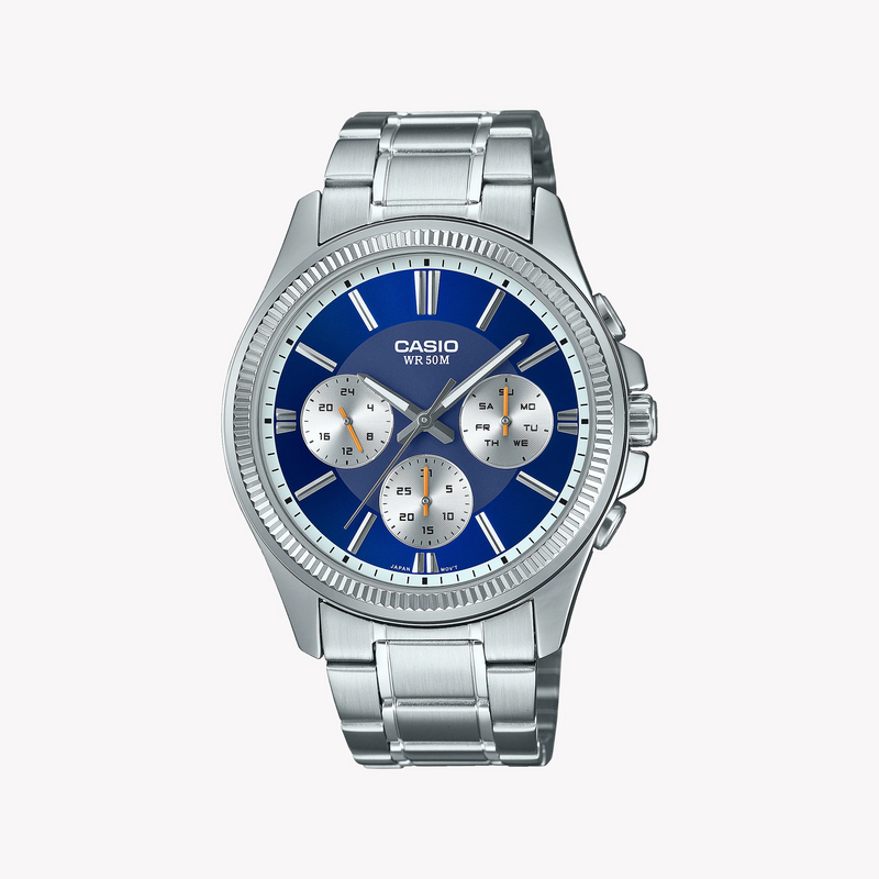 Casio Men's Stainless Steel Watch, Blue Dial | Mtp-1375d-2a1v by i-watch