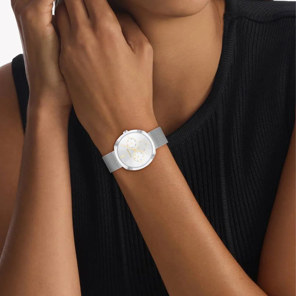 CK CALVIN KLEIN NEW COLLECTION - ELEGANT MODERN WOMEN'S WATCH WITH STAINLESS STEEL BAND & WHITE DIAL-i-Watch-4