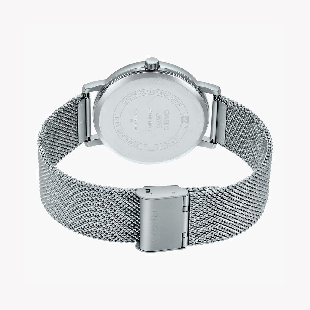 CASIO MTP-E171M-1EVDF BOLD & VERSATILE - MEN'S STAINLESS STEEL WATCH WITH BLACK DIAL & MESH BAND-i-Watch-2