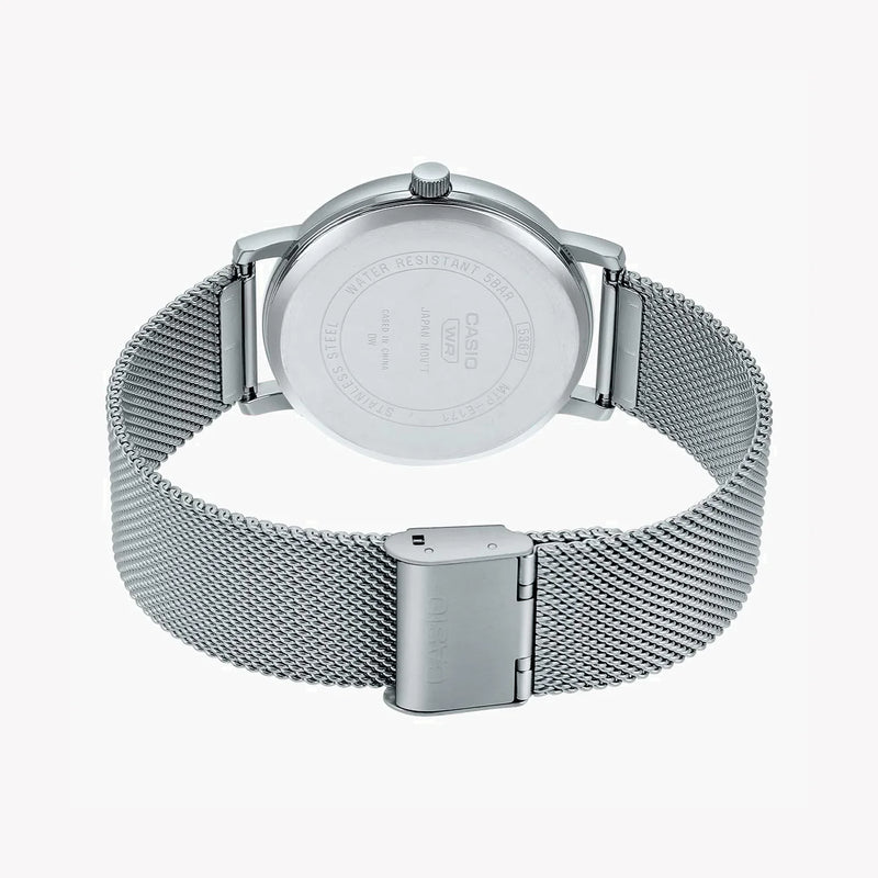Casio Mtp-E171m-1evdf Bold & Versatile - Men's Stainless Steel Watch With Black Dial & Mesh Band by i-watch