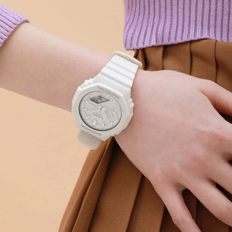 G-Shock Women's White Resin Watch, Sporty Style | Gma-S2100-7adr by i-watch