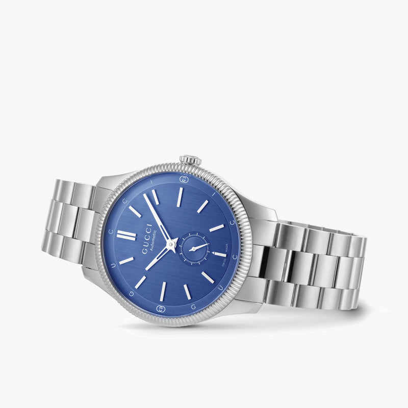 Gucci Men's Silver Stainless Steel, Blue Dial | Ya126389 by i-watch