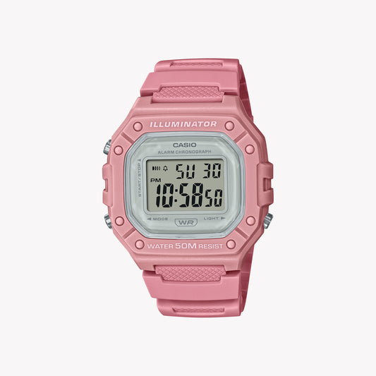 Montre unisexe numérique rose Casio W-218HC-4AV