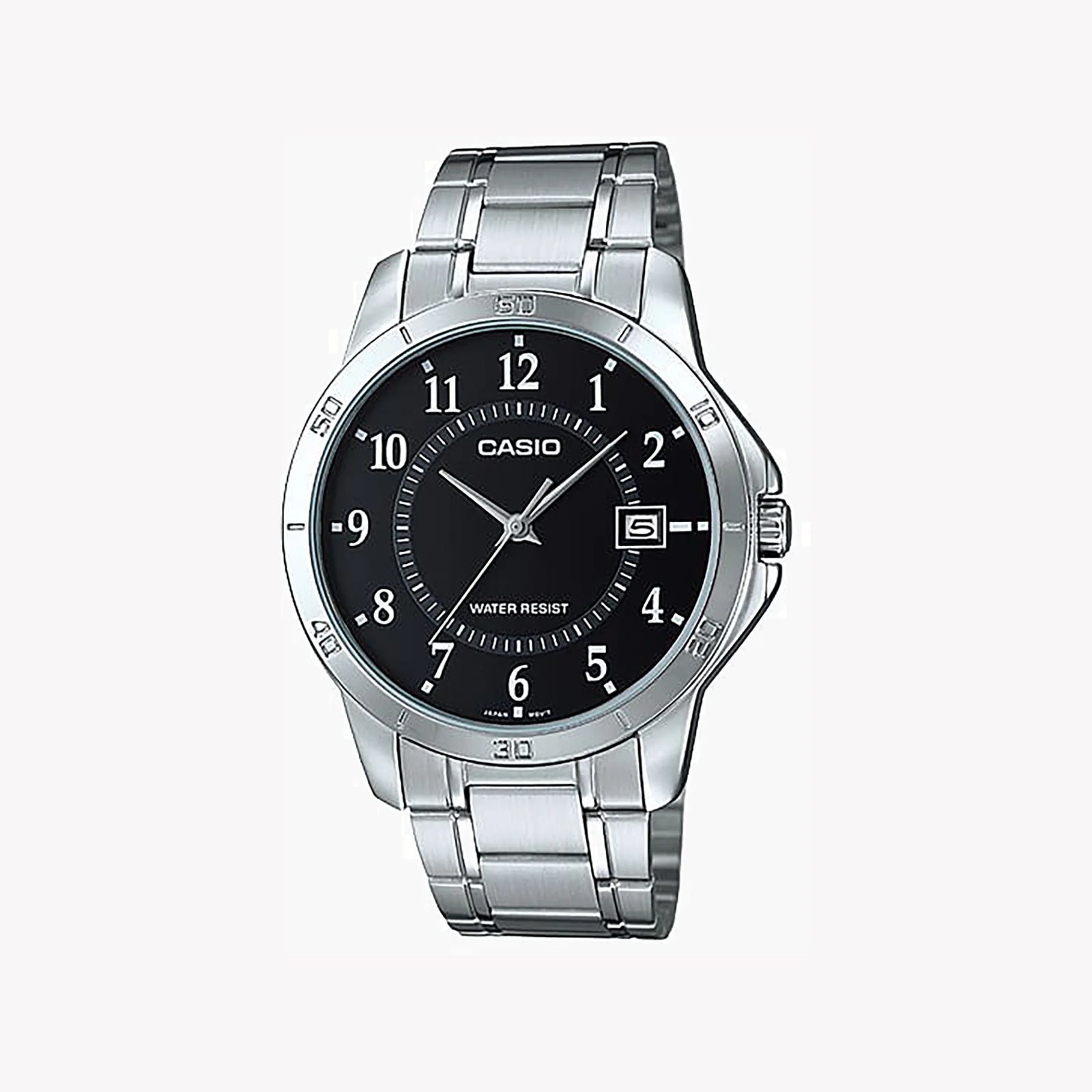 Casio Men's Silver Watch, Black Dial | Mtp-V004d-1budf by i-watch