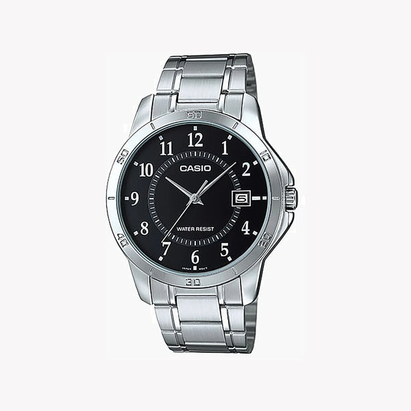 Casio Men's Silver Watch, Black Dial | Mtp-V004d-1budf by i-watch