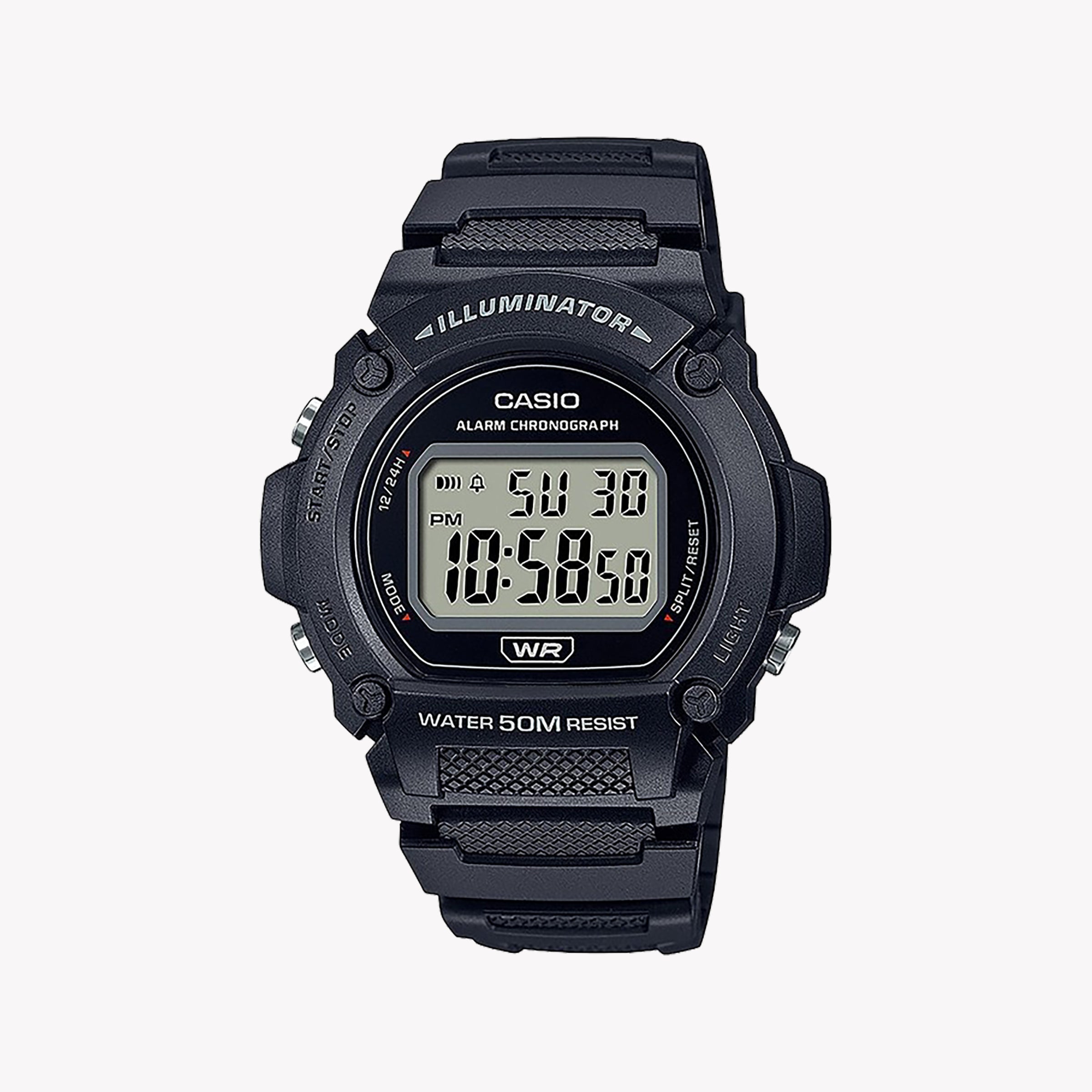 CASIO W-219H-1A STYLISH FUNCTIONALITY - MODERN MEN'S RUGGED RESIN WATCH WITH MULTIFUNCTIONAL FEATURES