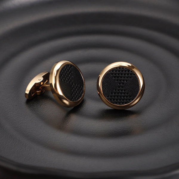 Zink Men's Gold & Black Cufflink | Zjcl002g