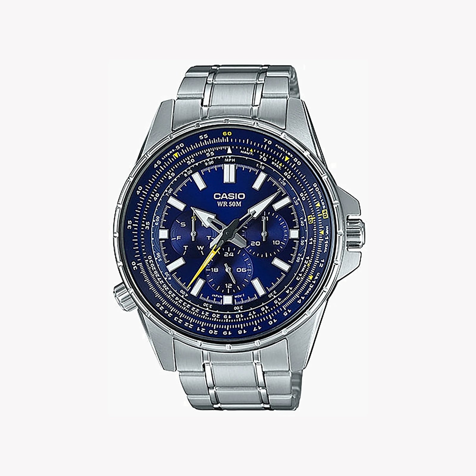Casio Mtp-Sw320d-2avdf Sporty Elegance - Men's Stainless Steel Timepiece With Blue Dial by i-watch