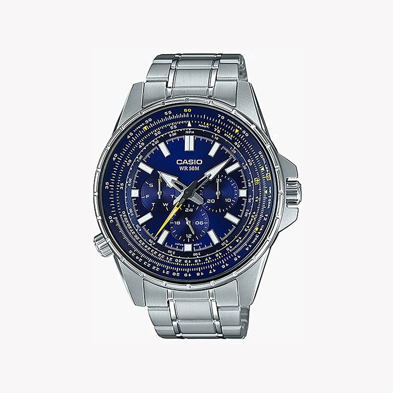 Casio Mtp-Sw320d-2avdf Sporty Elegance - Men's Stainless Steel Timepiece With Blue Dial by i-watch