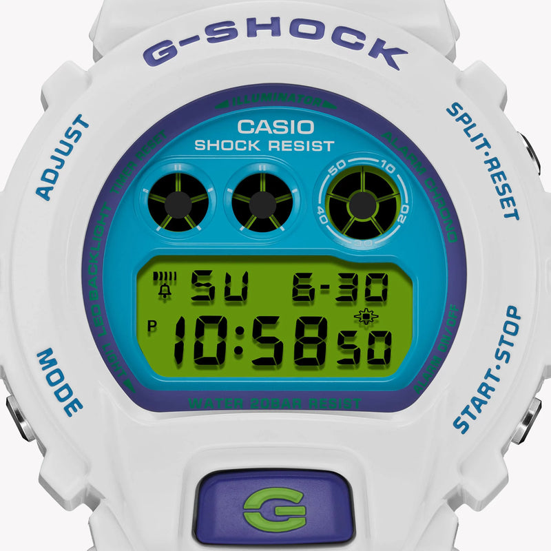 Casio Men's White Resin Watch, Digital Dial | Dw-6900rcs-7er by i-watch