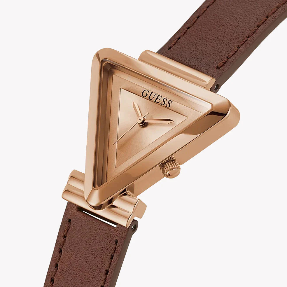 Guess Women's Rose Gold Watch, Brown Leather Band | Gw0548l2 by i-watch