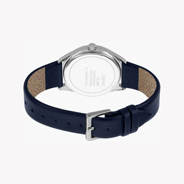 ESPRIT Women's Watch with Silver Stainless Steel Case and Blue Leather Band-i-Watch-4