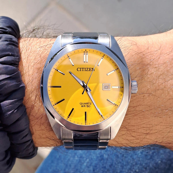 Citizen Men's Silver Watch, Yellow Dial | Bi5110-54z by i-watch