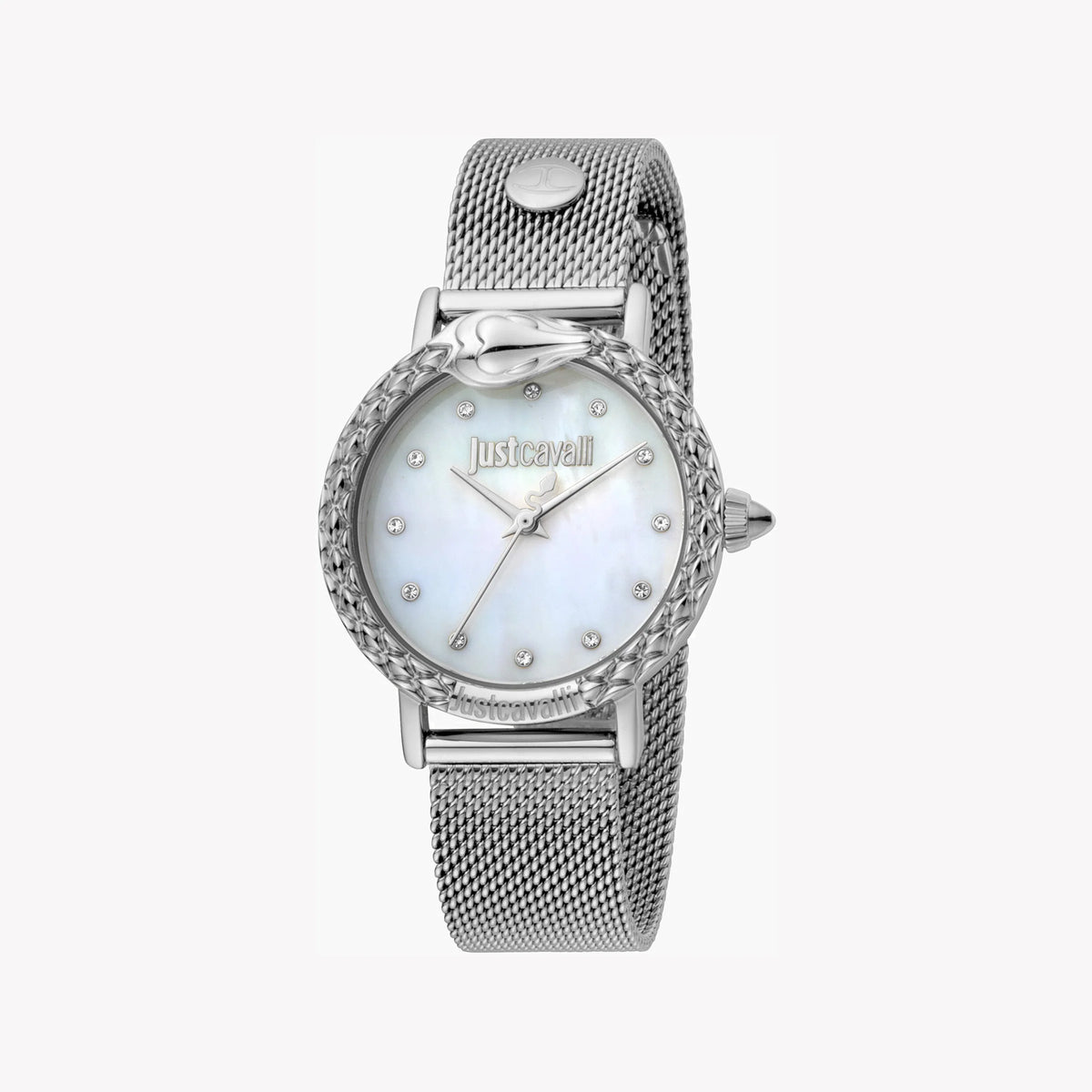 JUST CAVALLI Women's Watch with Silver Stainless Steel Case and Silver Stainless Steel Band