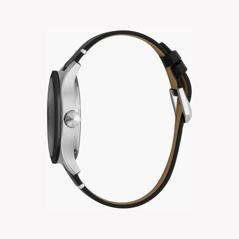 Just Cavalli Men's Black Leather Watch, Silver Case | Jc1g108l0035 by i-watch