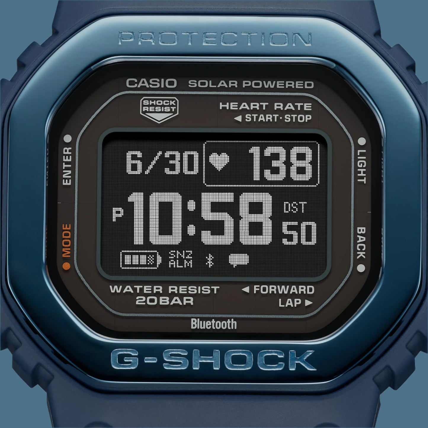 CASIO G-SHOCK DW-H5600MB-2 G-SQUAD THE ORIGIN Blue w. Metal bezel - HEART RATE SERIE Men's Watch